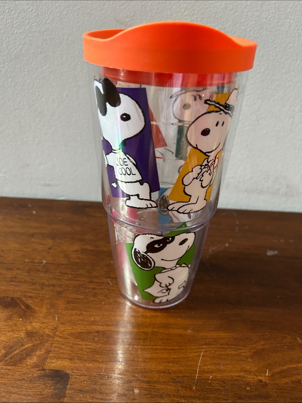 Peanuts Snoopy 24oz Orange Lid Double Wall Travel Cup